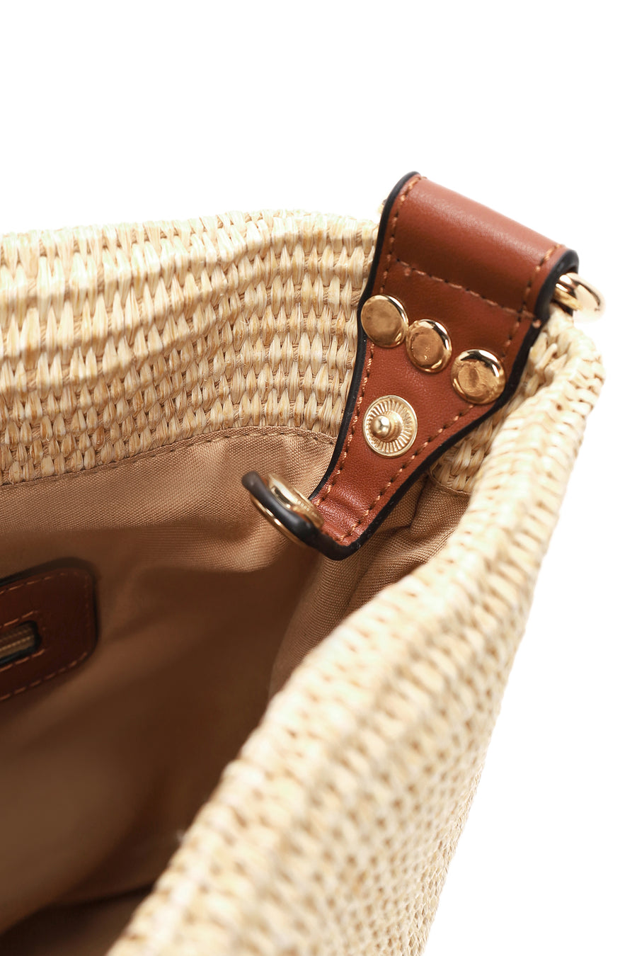 Women's Beige Straw Shoulder Bag