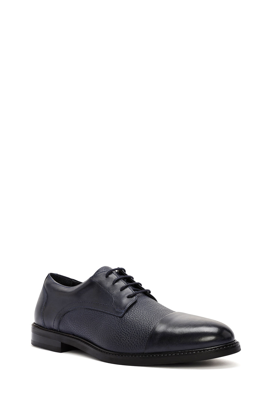 Men's Navy Blue Lace-Up Leather Classic Shoes