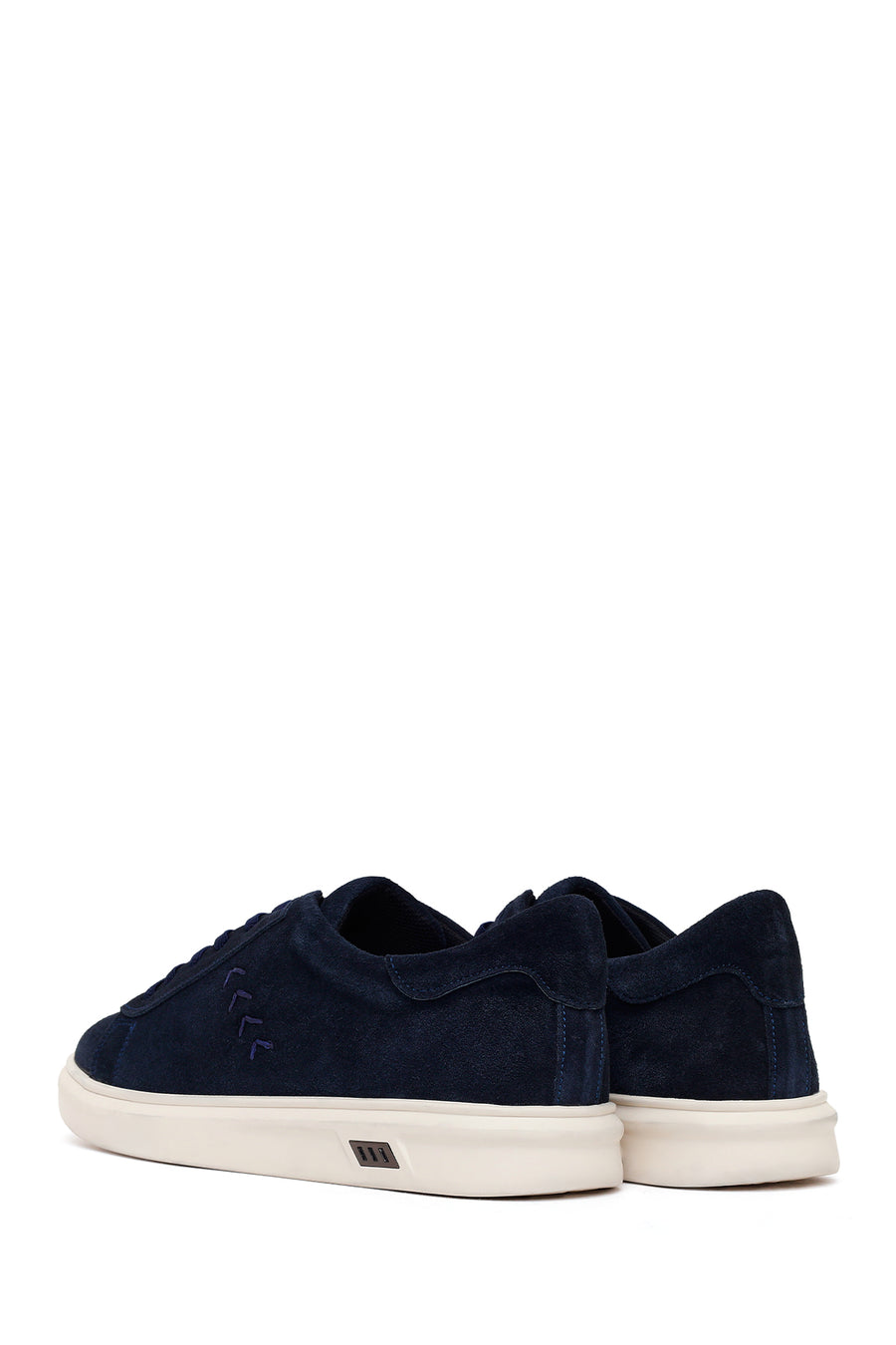 Male Navy Lace-up Suede Leather Sneaker