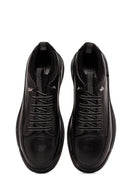 Men's Black Lace-up Leather Sneaker | Derimod