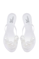 Woman White Floral Jelly Slipper | Derimod