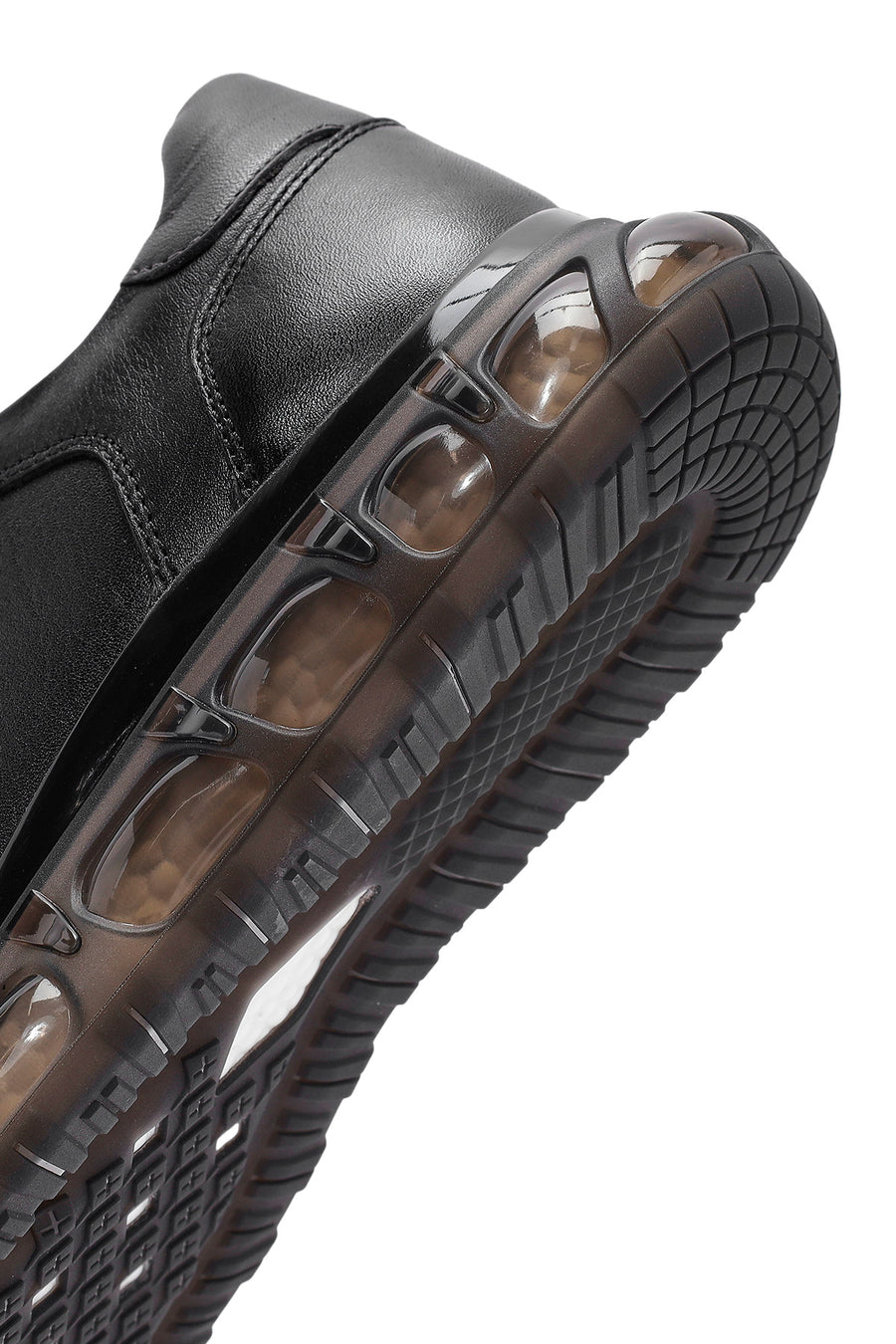 Men's Black Lace-up Leather Sneaker