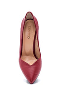 Women's Dark Red Leather Stiletto | Derimod