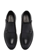 Men's Black Leather Double Buckle Casual Shoes | Derimod