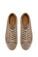 Male Beige Lace-Up Thick-Soled Suede Leather Sneaker | Derimod