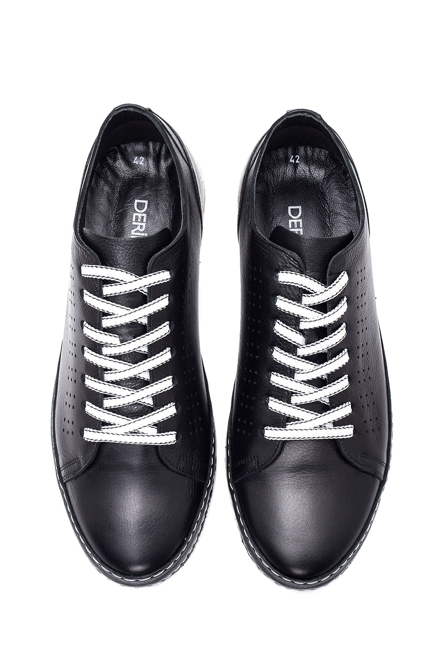 Erkek Siyah Deri Sneaker