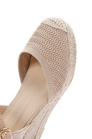 Women's Beige Ankle Strap Wedge Heeled Espadrille | Derimod