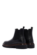 Male Black Thick-Soled Leather Chelsea Boots | Derimod