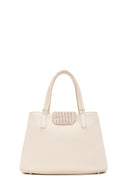 Women's Cream Long Strap Fabric Handbag | Derimod