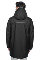 Geox Men's Black Clintford Zippered Hooded Long Coat | Derimod