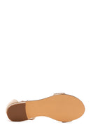 Women's Gold Stone Flat Sandals | Derimod