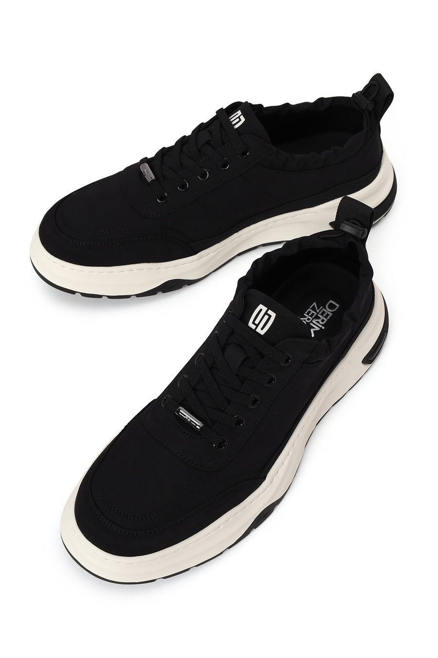 Male Black Lace-up Fabric Casual Sneaker