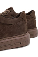 Erkek Vizon Bağcıklı Kalın Tabanlı Süet Deri Sneaker | Derimod