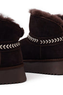 Woman Brown Thick-Soled Suede Teddy Boots | Derimod