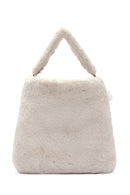 Women's Beige Long Strap Plush Shoulder Bag | Derimod