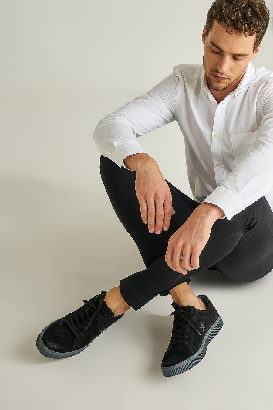 Star Patterned Men's Suede Shoes