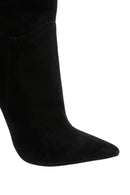 Women's Black High Thin Heeled Suede Leather Classic Boots | Derimod