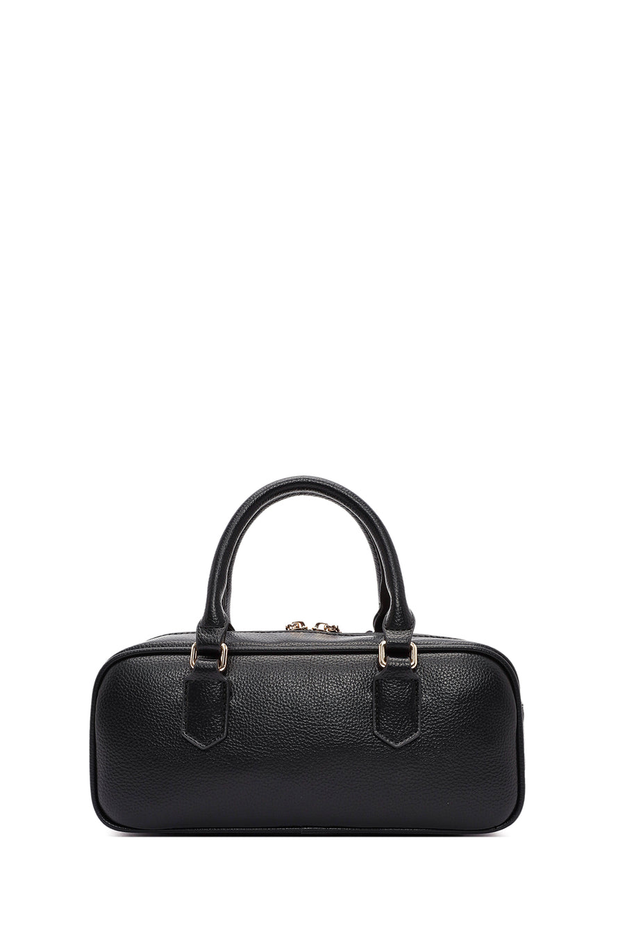 Women's Black Long Strap Handbag with Accessory Detail