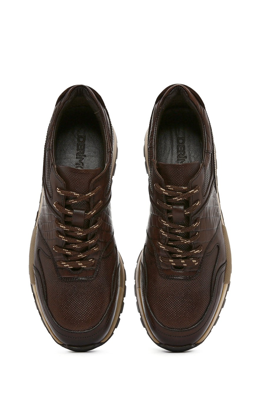 Men's Brown Lace-Up Leather Casual Sneaker