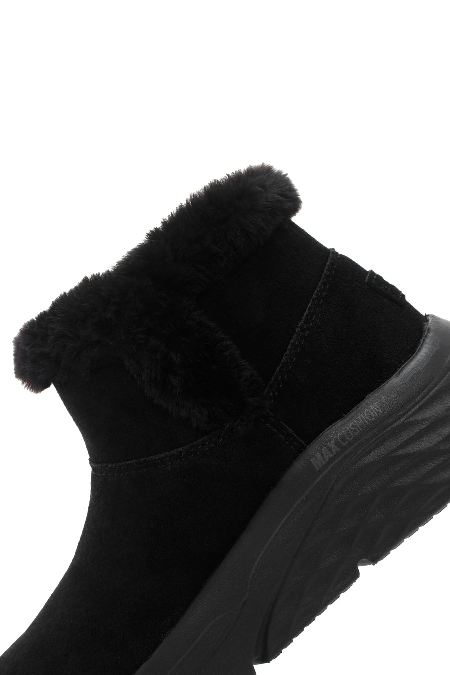 Skechers Kadın Siyah Max Cushioning Süet Deri Kalın Tabanlı Casual Bot