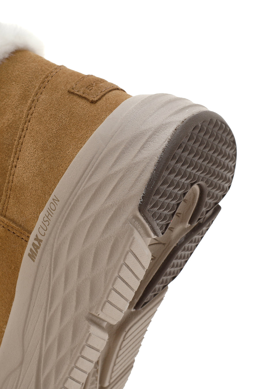 Skechers Kadın Taba Max Cushioning Süet Deri Kalın Tabanlı Casual Bot
