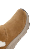 Skechers Women's Tan Max Cushioning Suede Leather Thick Soled Casual Boots | Derimod