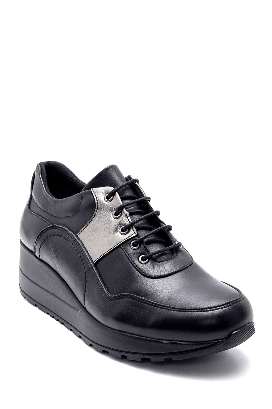 Women's Leather Wedge Heel Sneaker