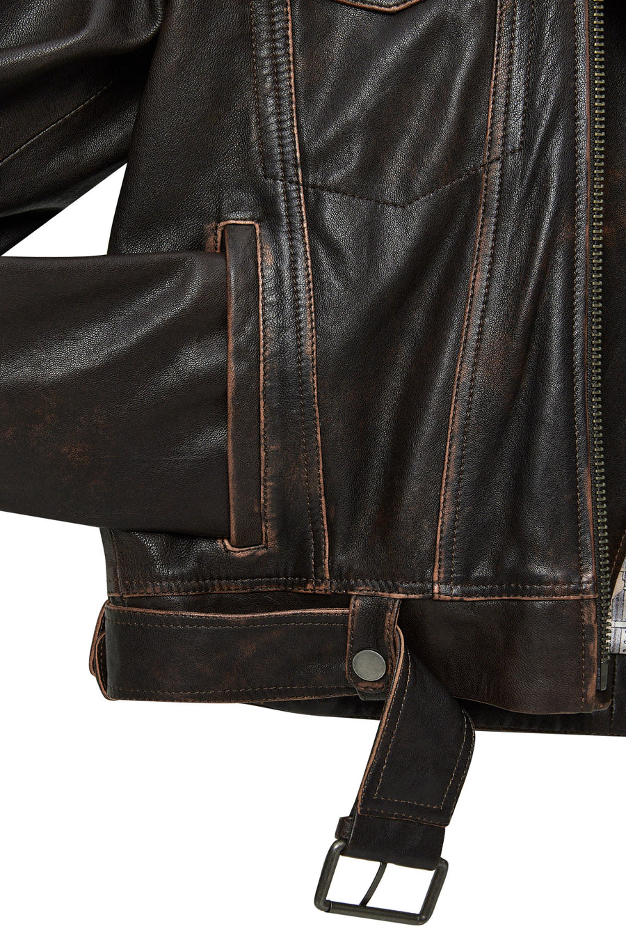 Lugano Women's Brown Vintage Biker Leather Jacket