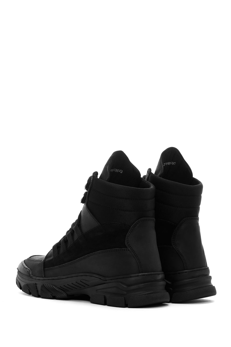 Men's Black Leather Outdoor Boots