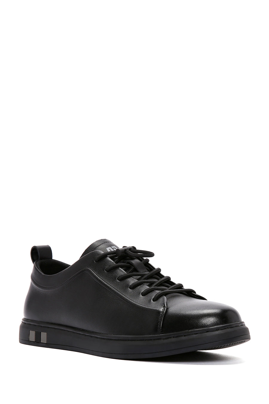 Men's Black Lace-up Leather Sneaker