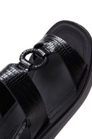 Women's Black Ankle Strap Thick Soled Sandals | Derimod