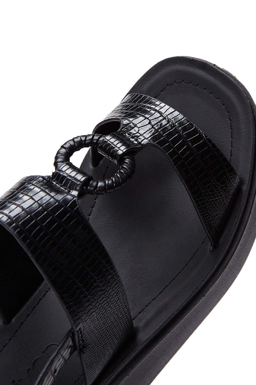 Women's Black Ankle Strap Thick Soled Sandals