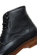 Men's Black Leather Zippered Casual Boots | Derimod