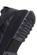Erkek Siyah Bağcıklı Kalın Tabanlı Deri Casual Sneaker | Derimod