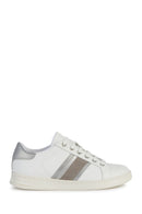 Geox Women's White Jaysen Lace-Up Leather Sneaker | Derimod