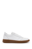 Men's White Lace-Up Leather Sneaker | Derimod