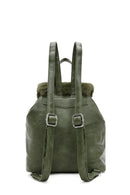 Women's Khaki Plush Detailed Backpack | Derimod