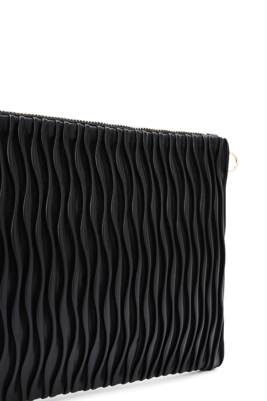 Women's Black Long Chain Strap Printed Clutch Bag