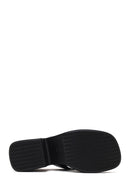 Woman Black Chunky-heeled Platform Jelly Slippers | Derimod