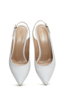 Women's White Leather Heeled Shoes | Derimod