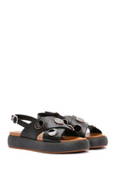 Women's Black Ankle Strap Leather Sandals | Derimod