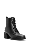 Women's Black Zippered Chunky Heel Boots | Derimod