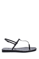 Women's Crocodile Leather Flip Flops Sandals | Derimod