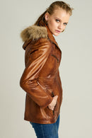 Rio Women's Leather Jacket | Derimod