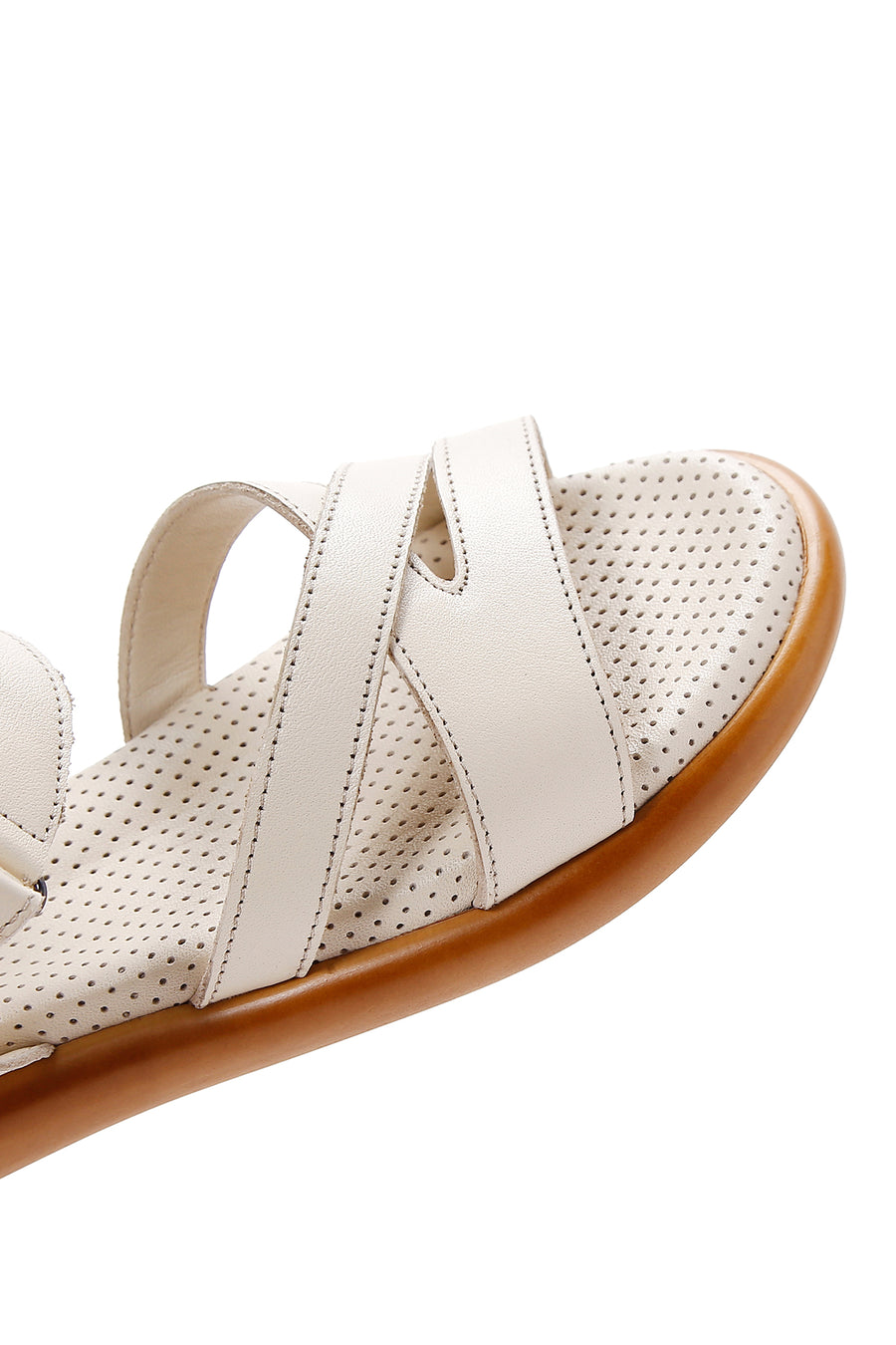 Kadın Bej Deri Comfort Sandalet