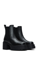 Women's Black Leather Heeled Chelsea Boots | Derimod