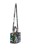 Women's Black Long Strap Patterned Fabric Handbag | Derimod