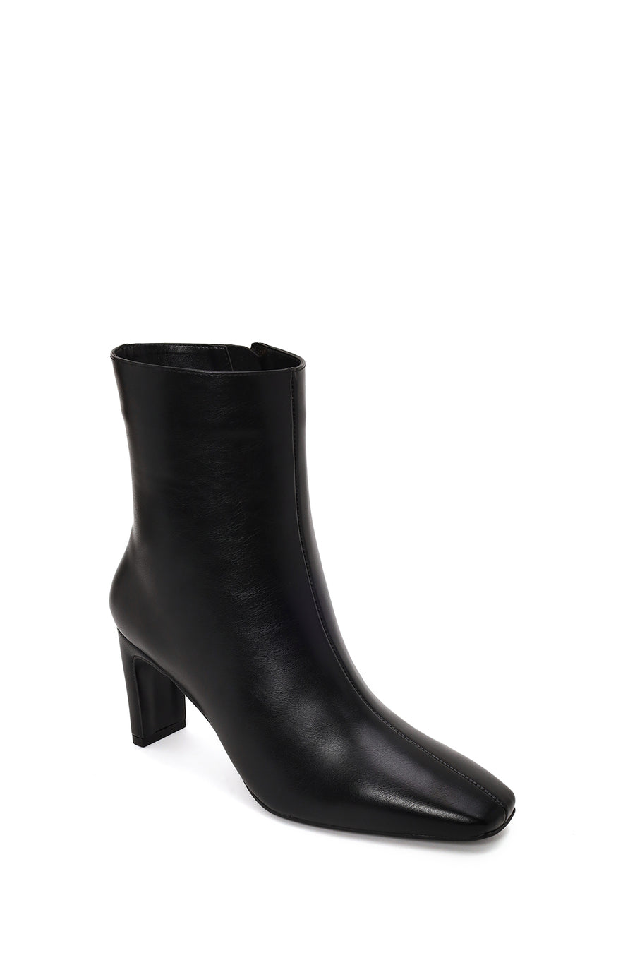 Woman Black Zip Closure Heeled Boots