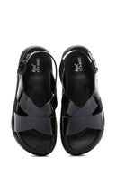 Women's Black Ankle Strap Thick Soled Jelly Sandals | Derimod