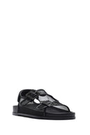 Women's Black Stone Buckle Sandals | Derimod